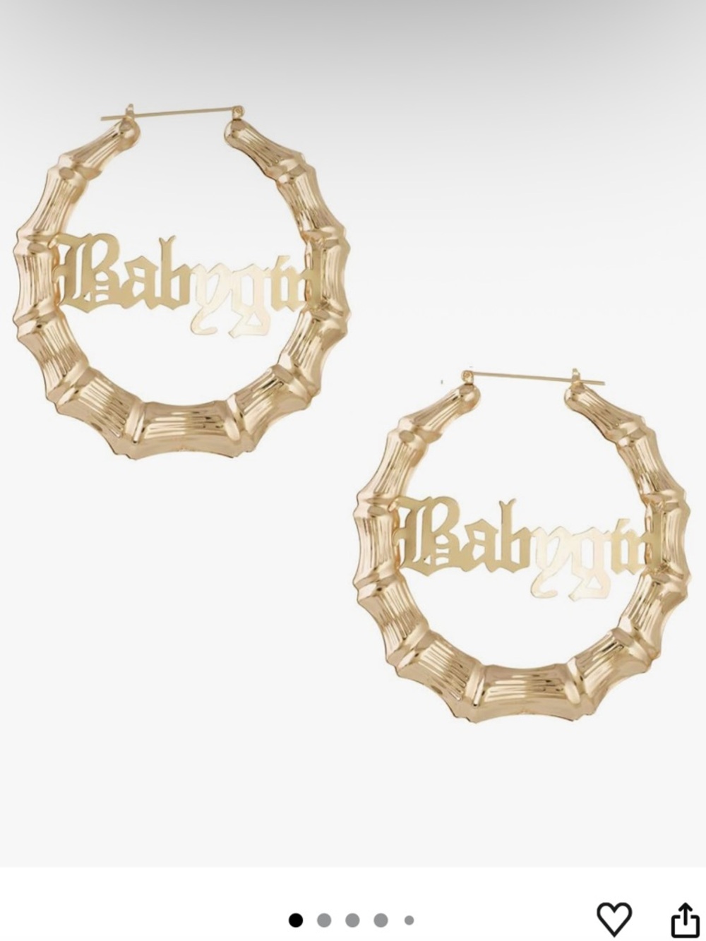 Old English Font Word 9cm elegant Large Bamboo Earrings - Picture 2 of 7